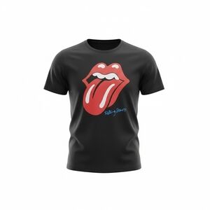 The Rolling Stones Black Tee with Red Logo